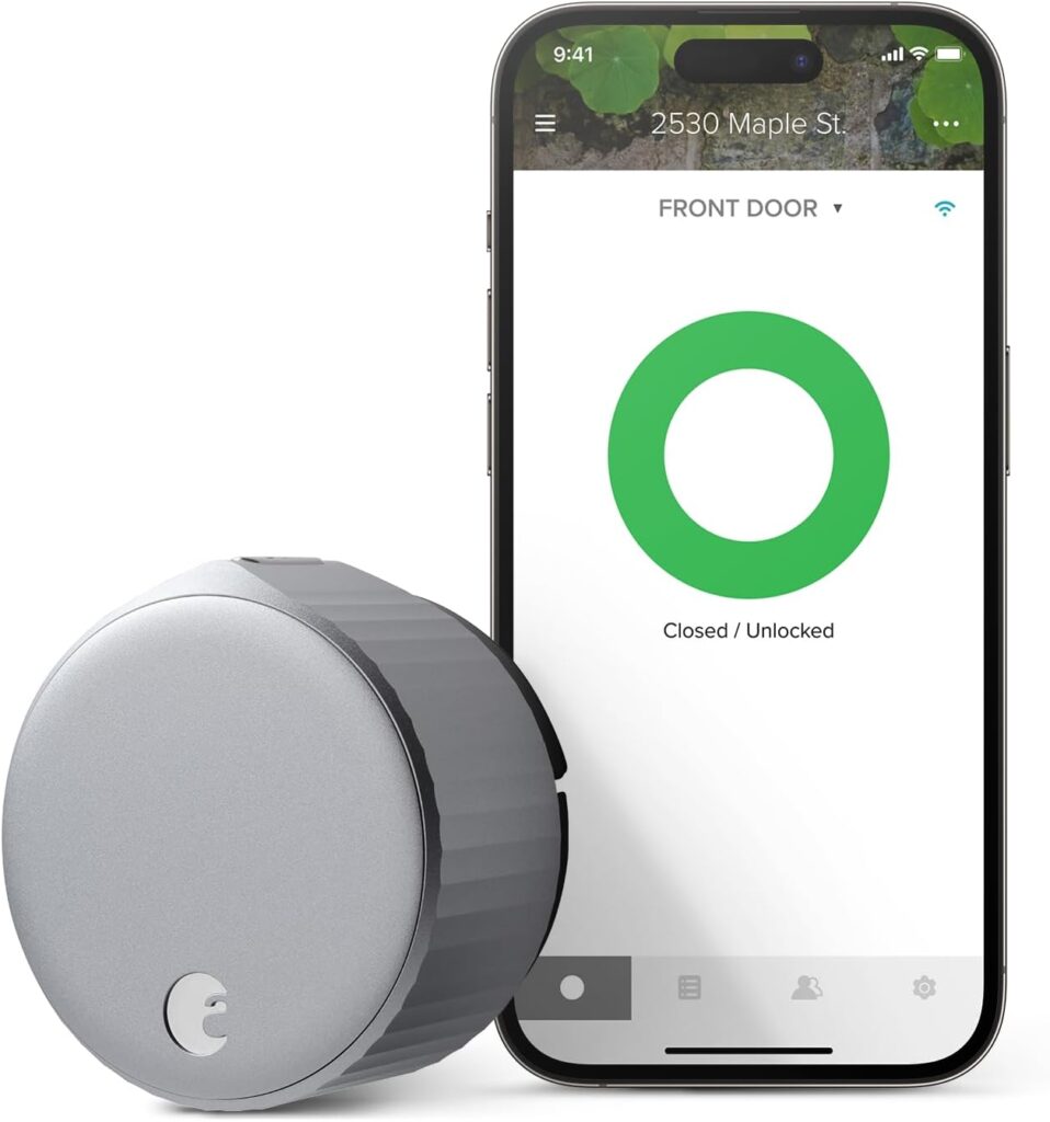 August Home_ Wi-Fi Smart Lock _4th Generation__ Fits Your Existing Deadbolt in Minutes_ Silver 