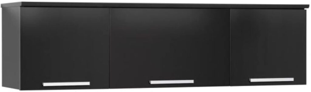 Black Coal Harbor Wall Mounted Hutch, 12.5"D x 47.25"W x 13"H, Black