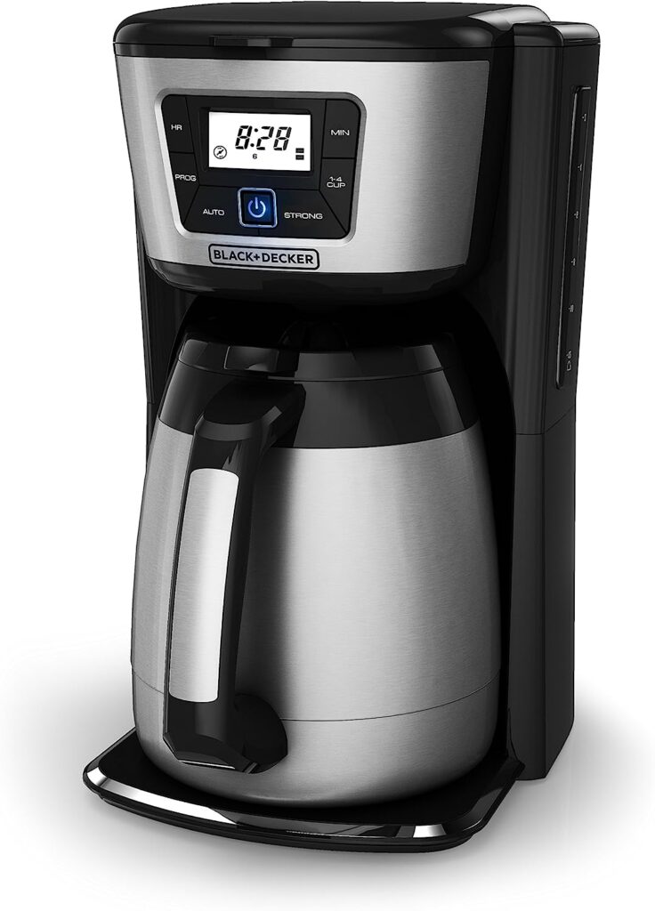 BLACK+DECKER 12-Cup Thermal Coffee Maker, CM2035B, Digital Controls, EvenStream Showerhead, Thermal Carafe, Easy Cleaning