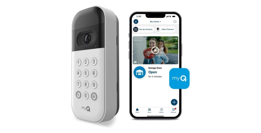 myQ Smart Garage Door Video Keypad with Wide-Angle Camera, Customizable PIN Codes, and Smartphone Control – Take Charge of Your Garage Access – Works with Chamberlain, LiftMaster and Craftsman openers