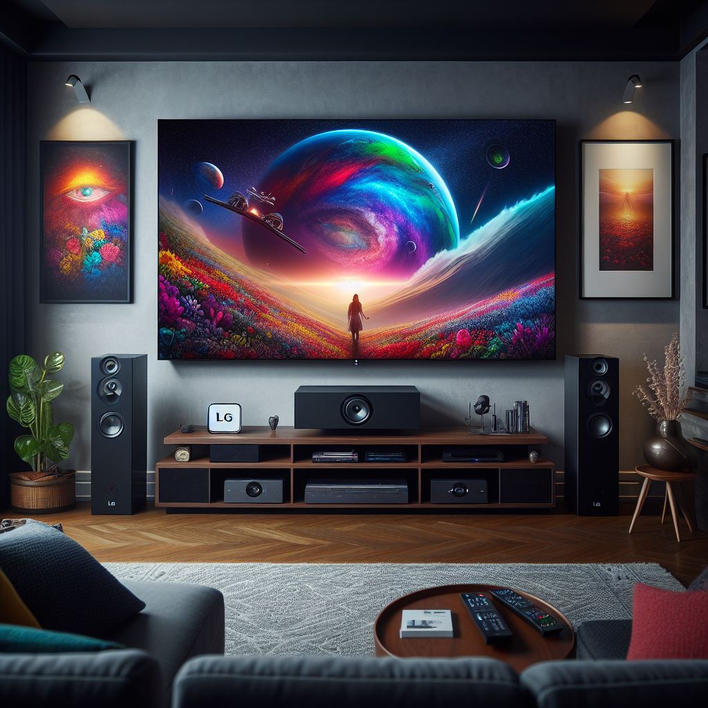 LG C3 OLED TV in a home theater setup
