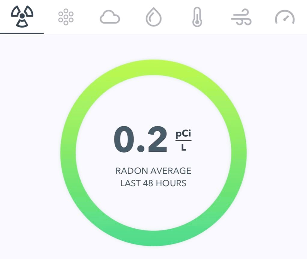 Airthings 2960 View Plus radon readings