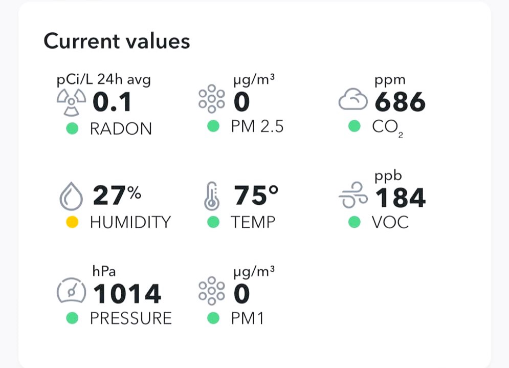 Airthings 2960 View Plus data tracking