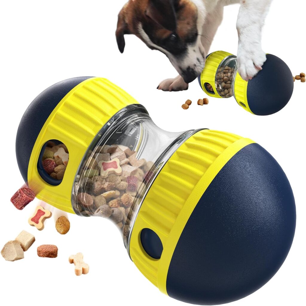 Dog Interactive Toys Indestructible Puppy Toy Adjustable Food Dispensing Treat Dispenser Dogs Puzzles Feeder Slow Feeding for Large/Medium/Small Aggressive Chewers Breed Pet Gift