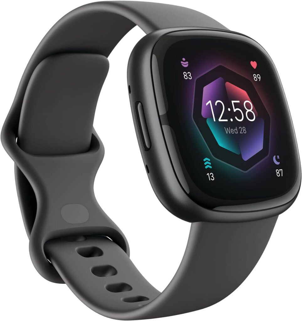 Fitbit Sense 2 Advanced Health and Fitness Smartwatch with Tools to Manage Stress and Sleep, ECG App, SpO2, 24/7 Heart Rate and GPS, Shadow Grey/Graphite, One Size (S & L Bands Included)