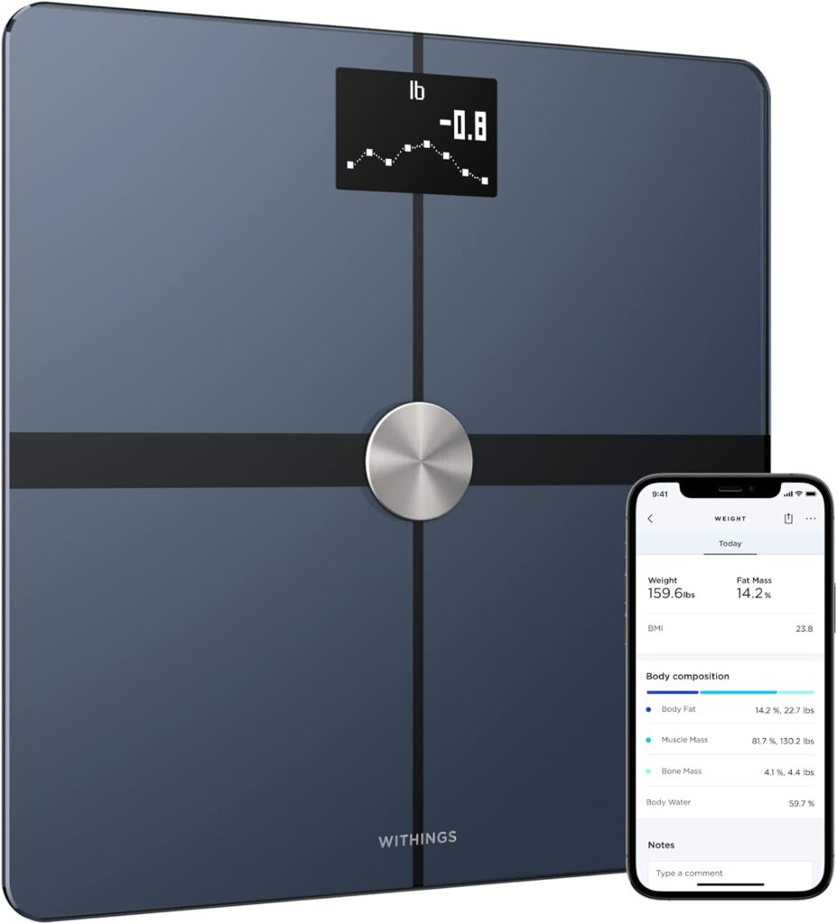 Withings Body+ Wi-Fi bathroom scale for Body Weight - Digital Scale and Smart Monitor Incl. Body Composition Scales with Body Fat and Weight loss management