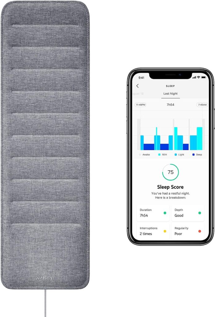 Withings Sleep - Sleep Tracking Pad Under The Mattress With Sleep Cycle Analysis